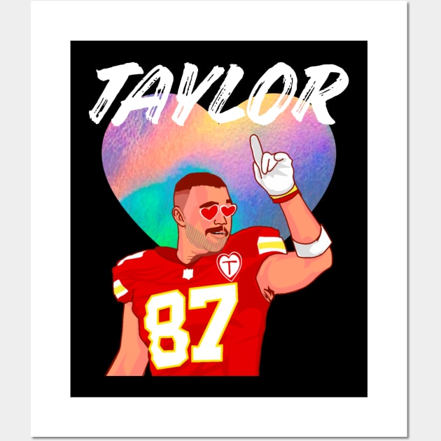 Travis Kelce in love Wall Art by Qrstore